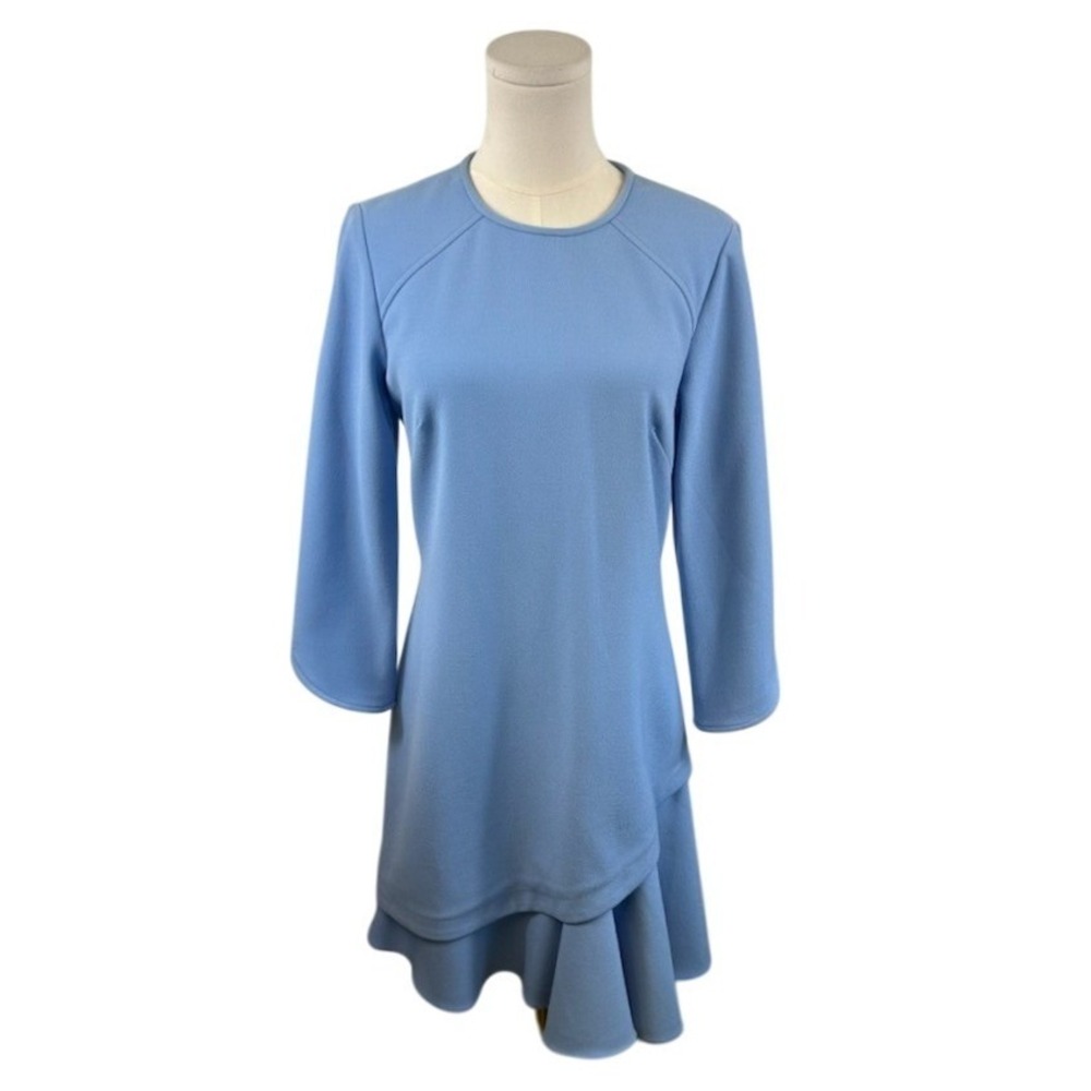Shoshanna Mini Dress Women's Size 4 Powder Blue Ruffle Hem